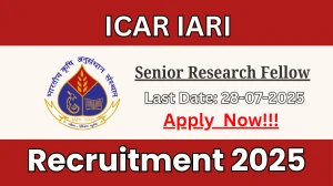 ICAR IARI Senior Research Fellow Recruitment 2025 - Apply Offline