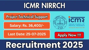 ICMR NIRRCH Project Technical Support Recruitment 2025 - Apply Online