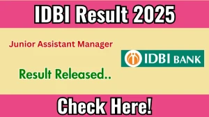 IDBI JAM Result 2025 Out at idbibank.in, Direct Link to Download Result PDF Here
