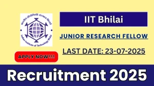 IIT Bhilai Junior Research Fellow Recruitment 2025 - Apply Online