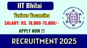 IIT Bhilai Recruitment 2025 - Apply Online for 03 Project Engineer, DEO and More Posts IIT Bhilai Recruitment 2025 - Apply Online for 03 Project Engineer, DEO and More Posts
