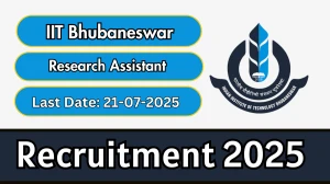 IIT Bhubaneswar Research Assistant Recruitment 2025 - Apply Online