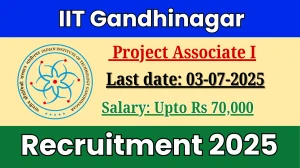 IIT Gandhinagar Project Associate I Recruitment 2025 - Apply Offline
