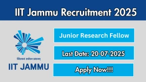 IIT Jammu Junior Research Fellow Recruitment 2025 - Apply Online