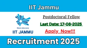 IIT Jammu Postdoctoral Fellow Recruitment 2025 - Apply Online
