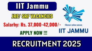 IIT Jammu Recruitment 2025 - Apply Offline for 02 JRF/ SRF Posts