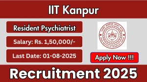 IIT Kanpur Resident Psychiatrist Recruitment 2025 - Apply Offline