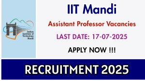 IIT Mandi Assistant Professor Recruitment 2025 - Apply Online IIT Mandi Assistant Professor Recruitment 2025 - Apply Online