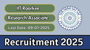 IIT Roorkee Research Associate III Recruitment 2025 - Apply Offline