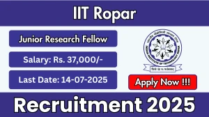 IIT Ropar Junior Research Fellow Recruitment 2025 - Apply Offline