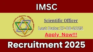 IMSC Scientific Officer Recruitment 2025 - Apply Online