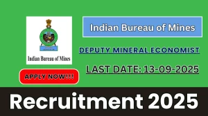 Indian Bureau of Mines Deputy Mineral Economist Recruitment 2025 - Apply Offline