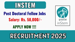 INSTEM Post Doctoral Fellow Recruitment 2025 - Apply Online