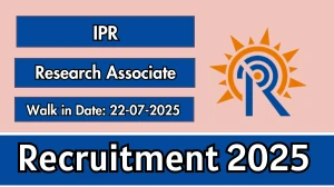 IPR Research Associate Recruitment 2025 – Walk in