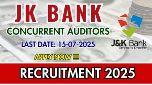 JK Bank Concurrent Auditors Recruitment 2025 - Apply Online