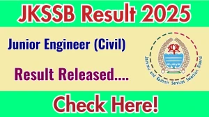 JKSSB Junior Engineer (Civil) Result 2025 Out at jkssb.nic.in, Direct Link to Download Result PDF Here JKSSB Junior Engineer (Civil) Result 2025 Out at jkssb.nic.in, Direct Link to Download Result PDF Here