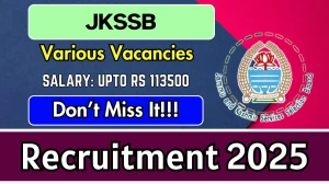JKSSB Recruitment 2025 - Apply Online for 61 Computer Assistant, Laboratory Attendant and Other Posts