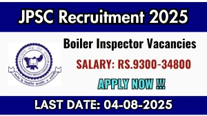 JPSC Boiler Inspector Recruitment 2025 - Apply Online for 05 Posts