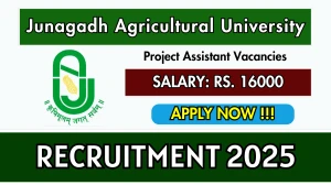 Junagadh Agricultural University Project Assistant Recruitment 2025 – Walk in