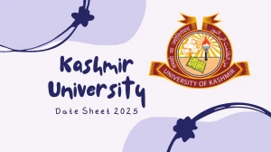 Kashmir University Date Sheet 2025 Announced @ uok.edu.in Details Here