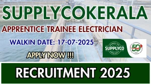 Kerala State Civil Supplies Corporation (Supplycokerala) Recruitment 2025 – Walk in for Apprentice Trainee Electrician Posts Kerala State Civil Supplies Corporation (Supplycokerala) Recruitment 2025 – Walk in for Apprentice Trainee Electrician Posts