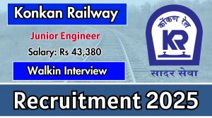 Konkan Railway JE Recruitment 2025 – Walk in