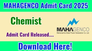 MAHAGENCO Chemist Admit Card 2025 OUT Download Link mahagenco.in