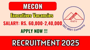 MECON Executives Recruitment 2025 - Apply Online