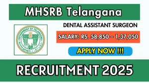 MHSRB Telangana Dental Assistant Surgeon Recruitment 2025 - Apply Online for 48 Posts MHSRB Telangana Dental Assistant Surgeon Recruitment 2025 - Apply Online for 48 Posts