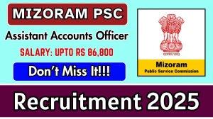 Mizoram PSC Assistant Accounts Officer Recruitment 2025 - Apply Online for 20 Posts