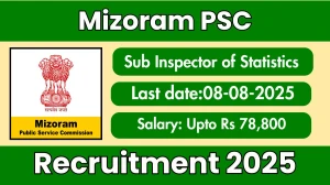 Mizoram PSC Sub Inspector of Statistics Recruitment 2025 - Apply Online for 09 Posts