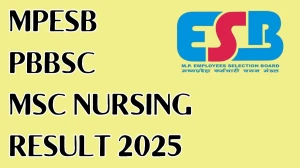 MPESB PBBSC MSC Nursing Result 2025 Out at esb.mp.gov.in Direct Link to Download Result