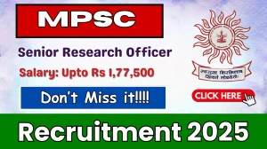 MPSC Senior Research Officer Recruitment 2025 - Apply Online for 09 Posts