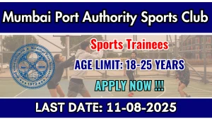 Mumbai Port Authority Sports Club Sports Trainees Recruitment 2025 - Apply Offline for 54 Posts Mumbai Port Authority Sports Club Sports Trainees Recruitment 2025 - Apply Offline for 54 Posts