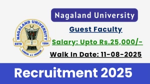 Nagaland University Guest Faculty Recruitment 2025 – Walk in