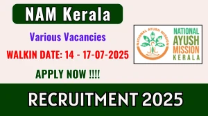 NAM Kerala Recruitment 2025 – Walk in for 13 Multi Purpose Worker, Nursing Assistant and More Posts