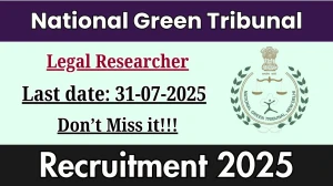 National Green Tribunal Legal Researcher Recruitment 2025 - Apply Offline for 01 Posts