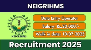 NEIGRIHMS Data Entry Operator Recruitment 2025 – Walk in