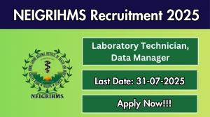 NEIGRIHMS Recruitment 2025 - Apply Offline for 02 Laboratory Technician, Data Manager Posts