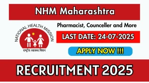 NHM Maharashtra Recruitment 2025 - Apply Offline for Pharmacist, Counceller and More Posts NHM Maharashtra Recruitment 2025 - Apply Offline for Pharmacist, Counceller and More Posts