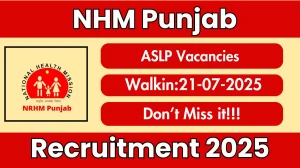 NHM Punjab ASLP Recruitment 2025 – Walk in for 05 Posts