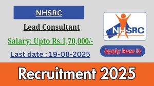 NHSRC Lead Consultant Recruitment 2025 - Apply Online