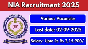 NIA Recruitment 2025 - Apply Offline for 04 Ballistic Examiner, Assistant Director and Other Posts