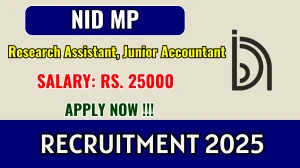 NID MP Recruitment 2025 - Apply Offline for 02 Research Assistant, Junior Accountant Posts NID MP Recruitment 2025 - Apply Offline for 02 Research Assistant, Junior Accountant Posts