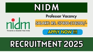 NIDM Professor Recruitment 2025 - Apply Online