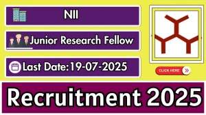 NII Junior Research Fellow Recruitment 2025 - Apply Offline for 01 Posts