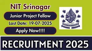 NIT Srinagar Junior Project Fellow Recruitment 2025 - Apply Online