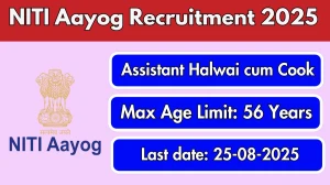 NITI Aayog Assistant Halwai cum Cook Recruitment 2025 - Apply Offline