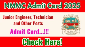 NMMC Hall Ticket 2025 Out Today at nmmc.gov.in, Download JE and Other Posts Admit Card PDF