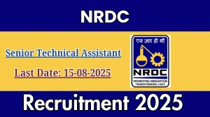 NRDC Senior Technical Assistant Recruitment 2025 - Apply Offline